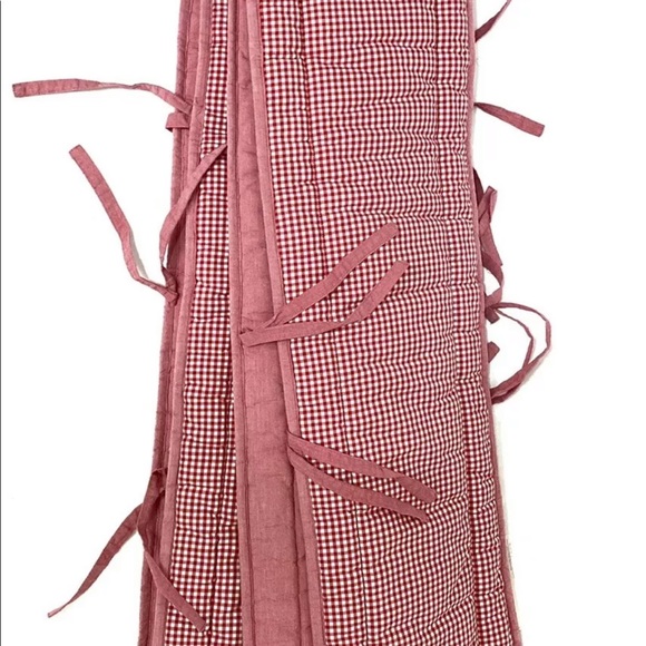Pottery Barn Kids Baby Red Gingham Crib Bumper - Picture 12 of 16